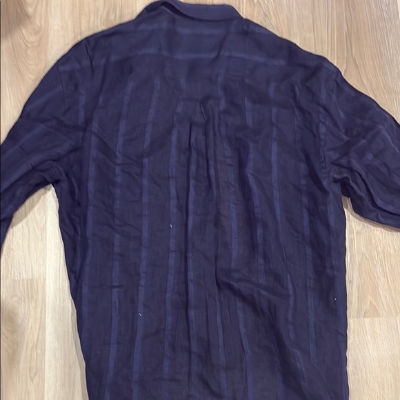 Men's Navy Casual Button Down Shirt - Picture 10 of 11